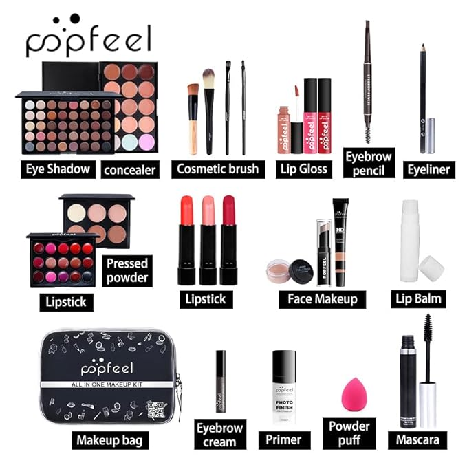 Makeup Sets For Women Brush Sets(Eyeshadow,Primer,Concealer,lipstick,lipgloss,Eyeliner,Eyebrow,Makeup brushe,Mascara &more) (27 sets A)-VivaGrace Women