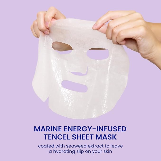 FACETORY K Beauty Face Mask Skin Care - SEA THE RADIANCE PLUMPING Sheet Mask with Peptides & Seaweed Extract | Hydrates, Firms, Rejuvenates (5 Pack)-VivaGrace Women