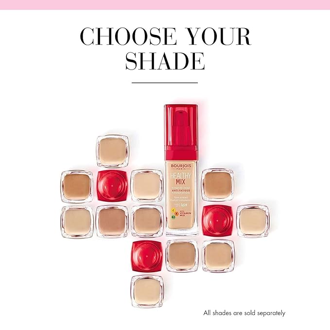 Bourjois Healthy Mix Anti-Fatigue Medium Coverage Liquid Foundation 5 Rose Ivory, 30ml-VivaGrace Women