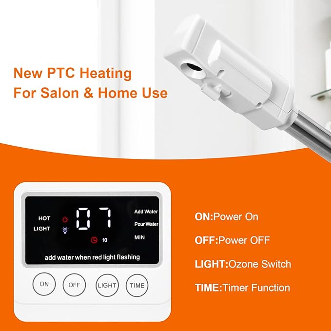 Professional Facial Steamer, Face Steamer Upgrade PTC Heating, Esthetician Steamer Hot Mist Facial Steamer for Salon Spa Beauty-VivaGrace Women