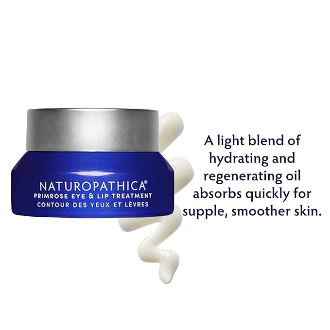 Naturopathica Primrose Eye & Lip Treatment, Wrinkle Remedy and Daily Lip & Eye Cream with Acai Fruit Oil for All Skin Types, 0.5 fl oz (15 ml)-VivaGrace Women