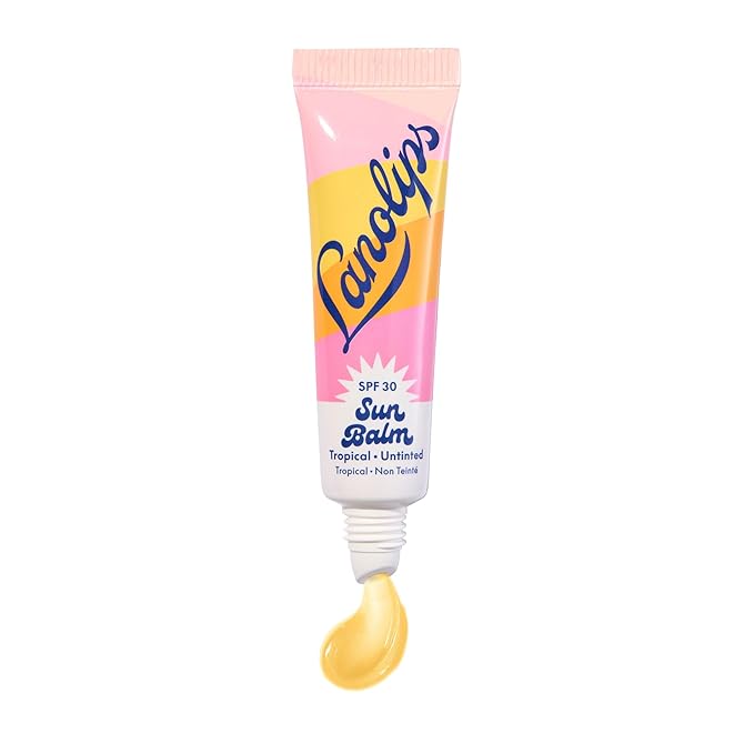 Lanolips Sun Balm Tropical SPF 30 Lip Balm - Hydrating Lanolin Lip Moisturizer with Pineapple Scent - Beach Essentials & Sun Care with Broad Spectrum UVA/UVB Protection - Untinted (0.44 oz)-VivaGrace Women