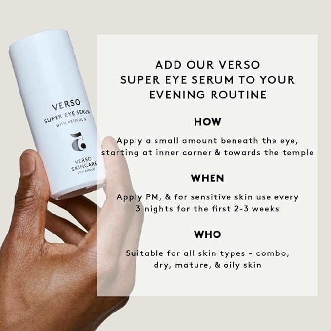 Verso Skin Care | Super Eye Serum | Rejuvenating Under Eye Serum for Youthful Skin | Eye Care Made Easy (0.67 fl oz)-VivaGrace Women