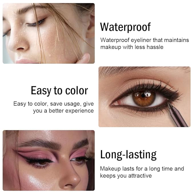 evpct Dark Brown Gel Eyeliner Pencil for Women Waterline Waterproof Smudge Proof Eye Makeup Liners, Brown Mascara Eye Liner Gel Liner Eyeliner with Sharpener delineador de ojos contra el agua 02
