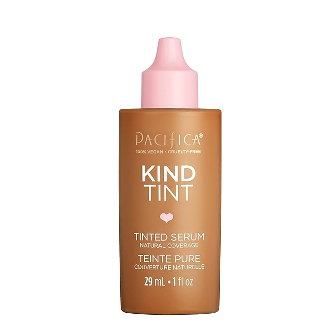 Pacifica Beauty Kind Tint Tinted Serum, Skincare, Vegan Collagen, Hyaluronic Acid, Vitamin C, Niacinamide, Caffeine, Hydrating, Lightweight Foundation, Natural Dewy Skin, Shade 06, 1 fl oz (1 Count)-VivaGrace Women