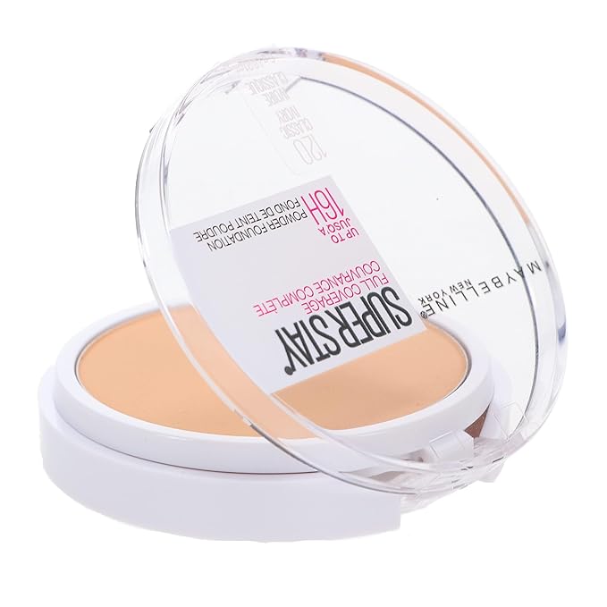 Maybelline New York Super Stay Full Coverage Powder Foundation Makeup, Up to 16 Hour Wear, Soft, Creamy Matte Foundation, Classic Ivory, 1 Count-VivaGrace Women