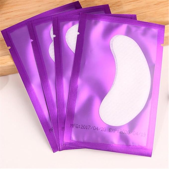 100 Pairs Set，Eye Gel Patches,Under Eye Pads Lint Free Lash Extension Eye Gel Patches for Eyelash Extension (purple)-VivaGrace Women