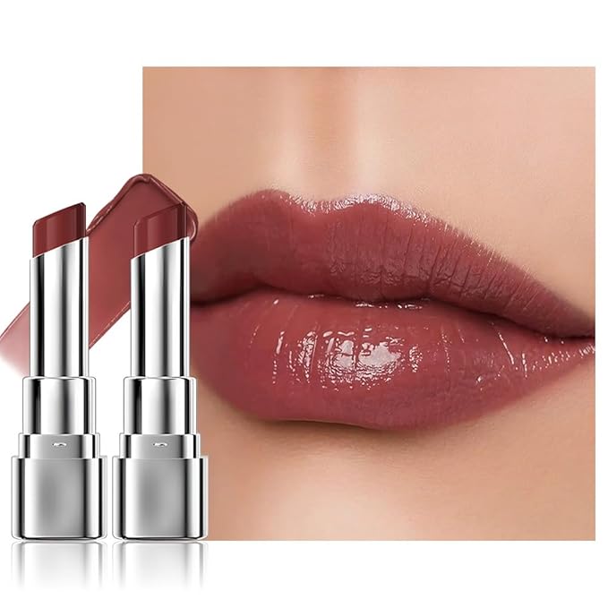 2Pcs Tinted Lip Balm Moisturizing Lipstick – Deep Rose Colored Bean Paste Sheer Hydrating Lip Color for Dry Lips – Nourishing Lip Balm for All Women with a Subtle Natural Scent (S05 & S05)-VivaGrace Women