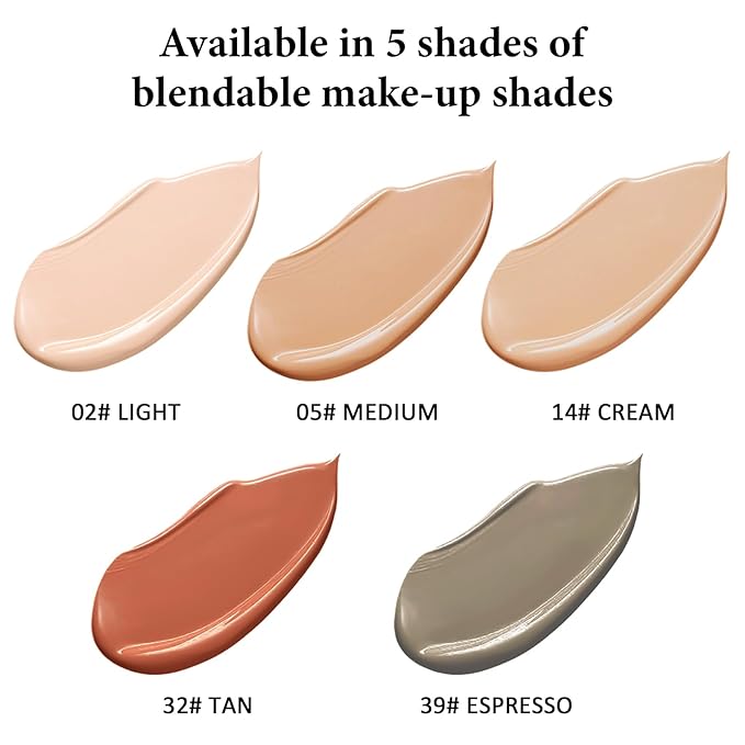 Liquid Foundation Makeup, Improves Uneven Skin Tone, Lightweight and Flawless Coverage for Hours 5# MEDIUM-VivaGrace Women