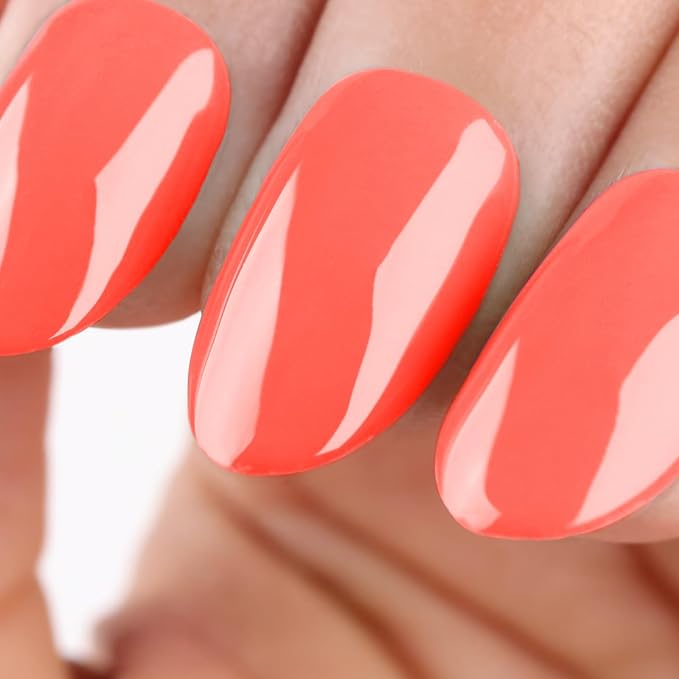 Imtiti Gel Nail Polish, Coral Gel Polish Bright Gel Polish for Manicure Salon or DIY Gel Nail Design Decoration at Home, Gift for Women Girls 1Pcs