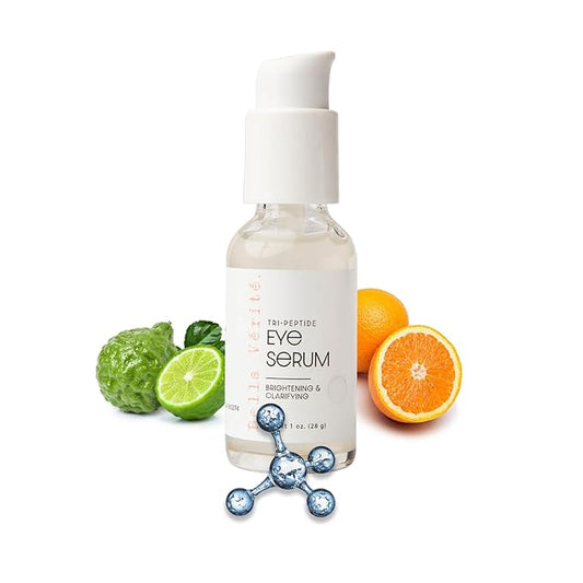 Bella Vérité. Vegan, Tri-Peptide Eye Serum for Mature Skin, Under Eyes to Smooth Fine Lines, Brighten Dark Circles and De-Puff Bags with Hyaluronic Acid, Bergamot, and Triple Peptides, 1 Fl Oz-VivaGrace Women