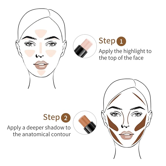 6 colors contour highlighter stick contour stick,face highlighter, contour makeup contouring sticks cream concealer - 3PCS (#1+#2+#3)-VivaGrace Women