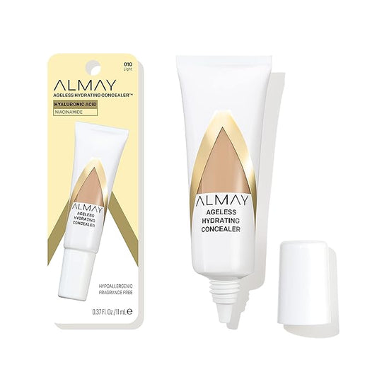 Almay Anti-Aging Concealer, Face Makeup with Hyaluronic Acid, Niacinamide, Vitamin C & E, Hypoallergenic-Fragrance Free, 010 Light, 0.37 Fl Oz (Pack of 1)-VivaGrace Women