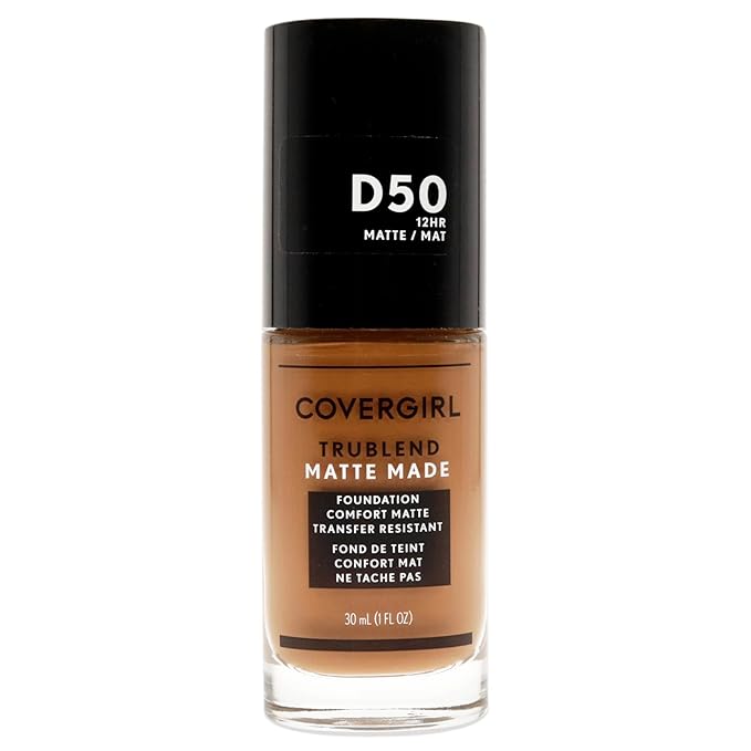 COVERGIRL Trublend Matte Made Liquid Foundation, D50 Deep Golden, 1.01 Fl Oz, 2 Count-VivaGrace Women