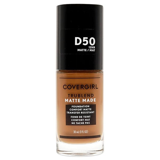 COVERGIRL Trublend Matte Made Liquid Foundation, D50 Deep Golden, 1.01 Fl Oz, 2 Count-VivaGrace Women