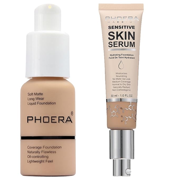 PHOERA Foundation Full Coverage,and Medium Coverage 2024 New PHOERA Foundation Makeup for Mature Skin,Lightweight Wrinkles Matte Natural Finish for a Flawless Complexion(104+N03/Buff Beige+Buff Beige)-VivaGrace Women