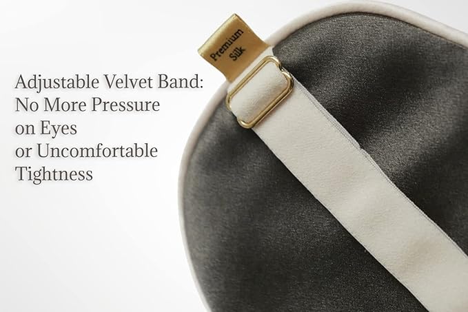 Premium 25 Momme Mulberry Silk Eye Mask for Sleeping (Vanilla Ice)-VivaGrace Women