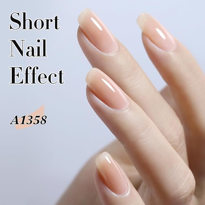 Double Rhythm 0.5Oz Translucent Gel Polish Sheer Neutral Natural Light Milky Same Color Same Bottle 15ML Jelly Gel Polish Art DIY at Home (Milky Nude-A1358)-VivaGrace Women