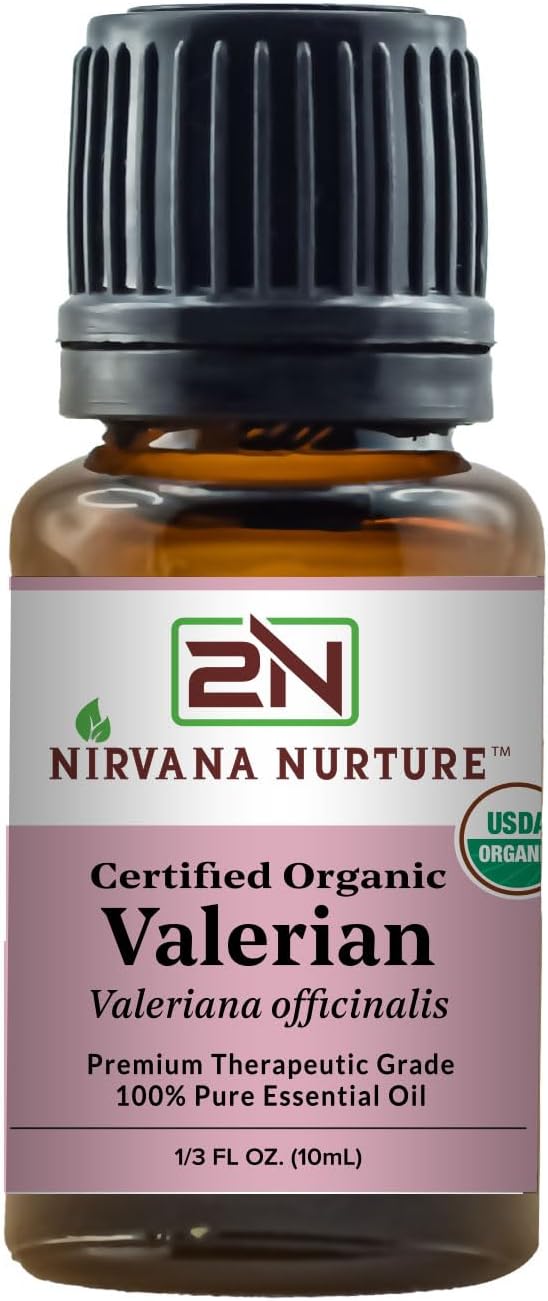 Valerian Essential Oil USDA Certified Organic 100% Pure Premium Therapeutic Grade, Undiluted - Aromatherapy Diffuser for Calm and Relaxation, Skin Care, Hair Care-VivaGrace Women