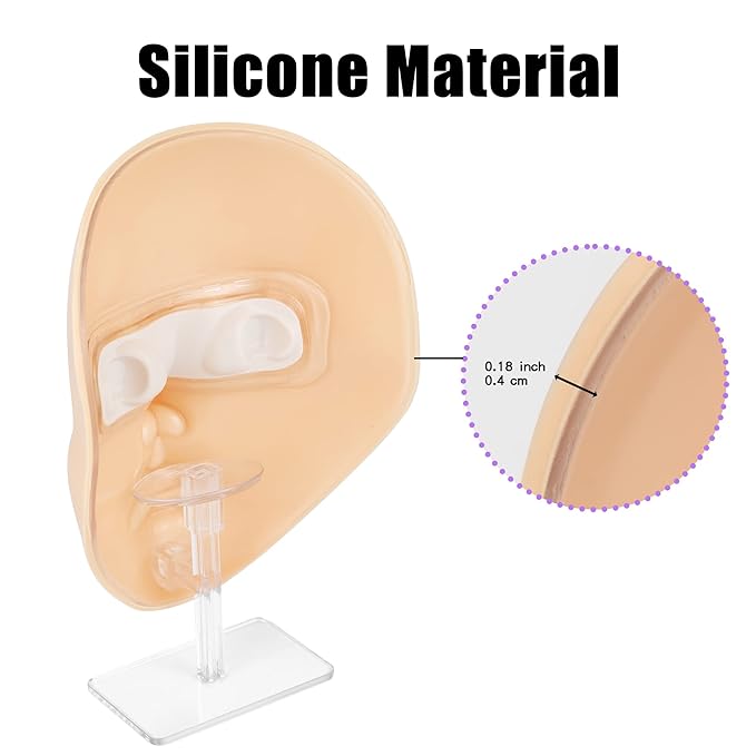 Makeup Practice Mannequin Face, 5d Reusable Silicone Makeup Practice Board Full Face with Makeup Brushes Sponge Set and Eyeshadow Board Makeup Kit for Makeup Artist, Girl's Gift Or Professionals-VivaGrace Women