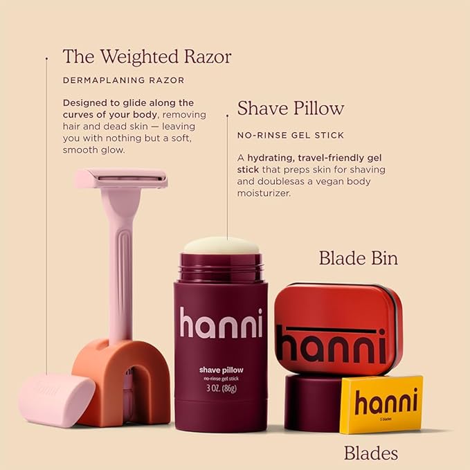 HANNI Shave Starter Set, Saftey Razor with Blades and Shaving Gel, Unisex Grooming Kit for Smooth, Soft Skin, Hair Removal Gift Set for All Skin Types, Burgundy-VivaGrace Women