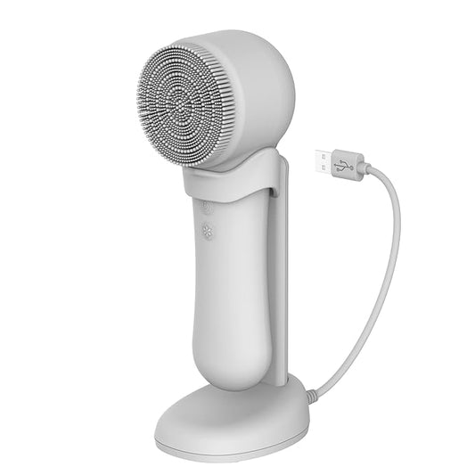 skn by conair Cryotherapy Advanced Facial Cleansing Brush, Featuring Ultra-Hygienic Silicone Brush Head and Cool Plate to Help Soothe Inflammation and Reduce Puffiness-VivaGrace Women
