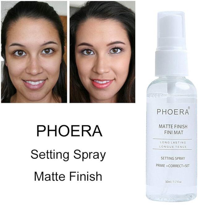 AQUAPURITY Phoera Makeup Setting Spray 3 In 1 Fixer, Primer & Corrector Matte Finish, Makeup Sealer Spray Long Lasting16Hr Wear Face Make Up Foundation Light Weight Beauty Blender-VivaGrace Women