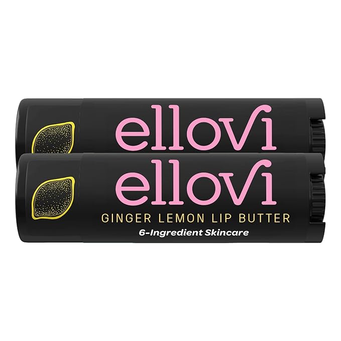 Natural Lip Butter Lip Balm - Ginger Lemon - Pure Enough to Eat - Made With Just 6 Vegan Ingredients - 100% Natural & Organic Moisturizing Lip Care for All Day Hydration (2-Pack)-VivaGrace Women