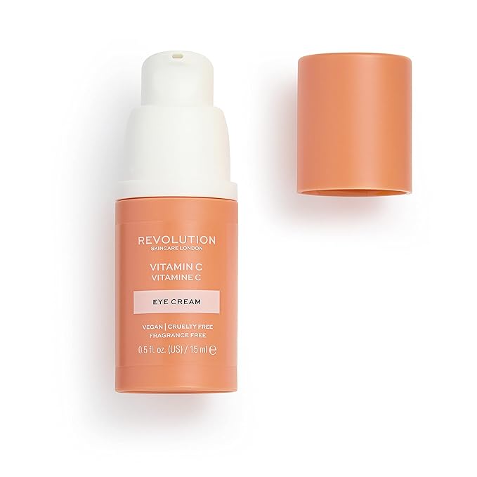 Revolution Skincare Vitamin C Brightening Eye Cream, Reduce Dark Circles, Illuminate & Hydrate The Under Eye,Vegan & Cruelty Free, 0.5fl.oz/15ml-VivaGrace Women