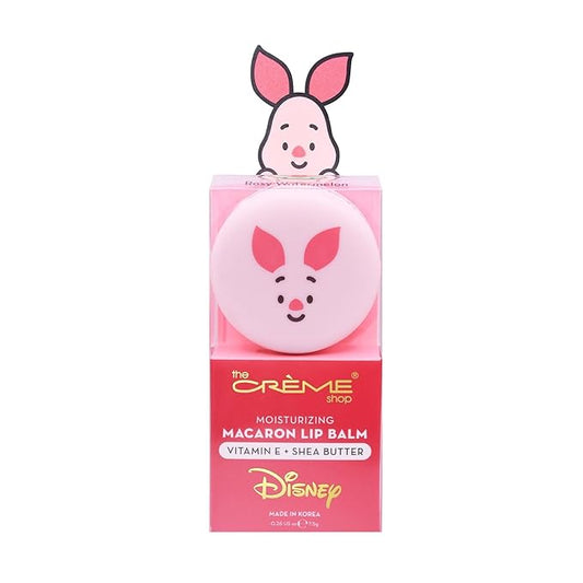 The Crème Shop x Disney Macaron Lip Balm Winnie The Pooh Lemon Honeycomb Crème Korean Scented Pocket Portable Vitamin E Shea Butter (Piglet (Rosy Watermelon))-VivaGrace Women