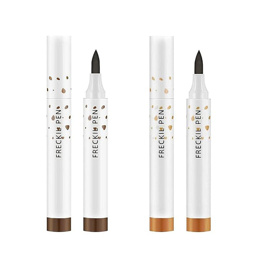 2 Pcs Freckle Pens, Natural Lifelike Freckles Makeup Tool - Dark Brown + Light Brown-VivaGrace Women