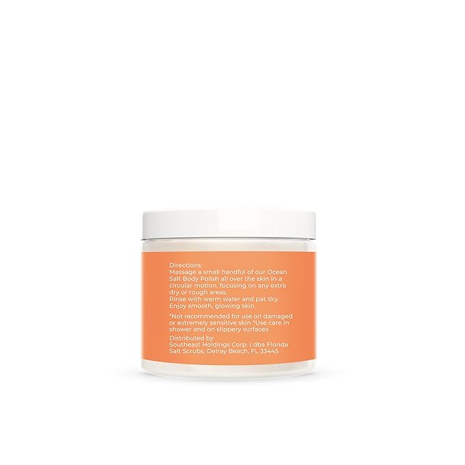 Sea Salt Body Scrub by Florida Suncare - Ocean Salt Body Polish Infused with Marine Algae - Exfoliating Face and Body Scrub - Facial Scrub Exfoliator to Tackle Acne and Scars (Coconut Mango, 3.3 oz)-VivaGrace Women