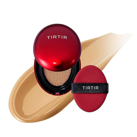 [*Mini Size*] TIRTIR Mask Fit Red Cushion Foundation | Full coverage, Weightless, Skin fit, Satin Glow Finish, Korean Makeup, beauty, Tattoo cover up, Buildable (#29N Natural Beige, 0.15 Fl Oz)-VivaGrace Women