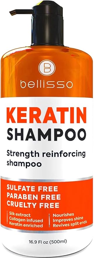Keratin Enriched Shampoo - Sulfate and Paraben Free - Anti Frizz Treatment for Women and Men – Professional Salon Grade Repair Formula with Silk Protein for Dry, Frizzy Damaged and Color Treated Hair-VivaGrace Women