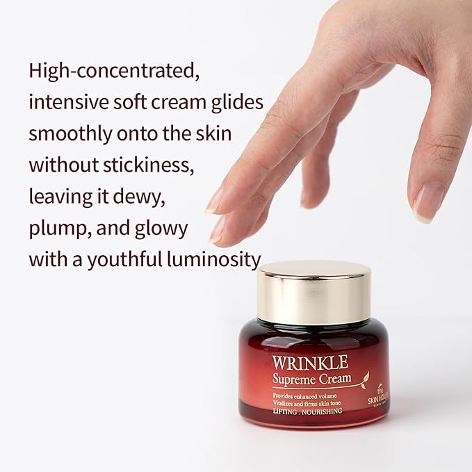 THE SKIN HOUSE Wrinkle Supreme Gift Set l Birthday present , Korean Facial Skin Care Essential for Wrinkles, Fine Lines, Nourishing l Red Ginseng, Adenosine, Ceramide l Facial Cleanser, Serum, Cream-VivaGrace Women