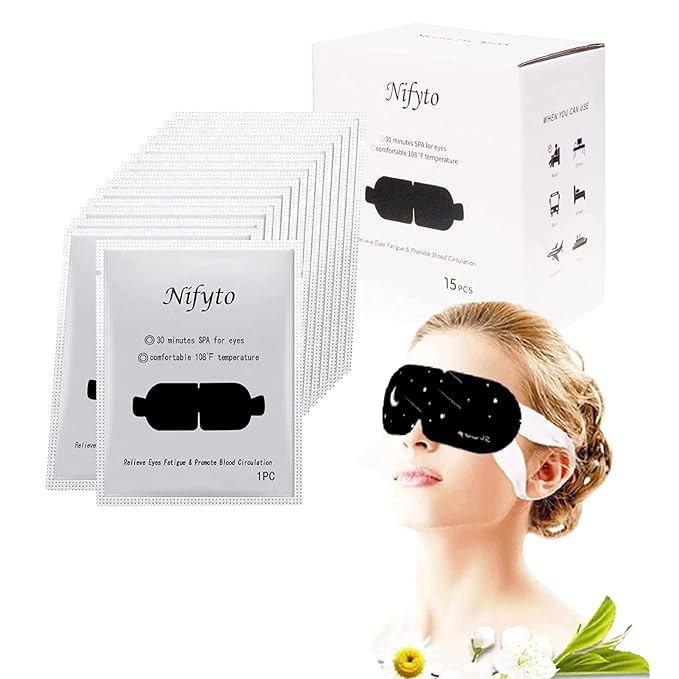 15PCS Steam Eye Mask, No Scent, Self-Heating Eye Mask, Eye SPA Mask, Relieve Eye Strain Fatique, Dark Circles, Puffiness(15pcs)-VivaGrace Women