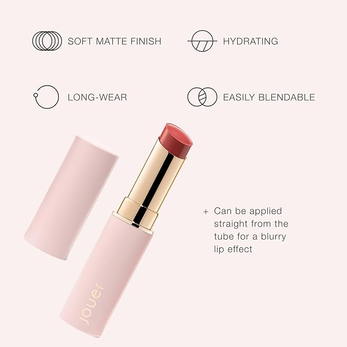 Jouer Balm Bouche Demi-Matte Lip-Féminité - Tinted Lip Balm - Hydrating Lip Tint Long Lasting - Matte Lip Color - Jojoba Seed Oil and Shea Butter Formula-VivaGrace Women