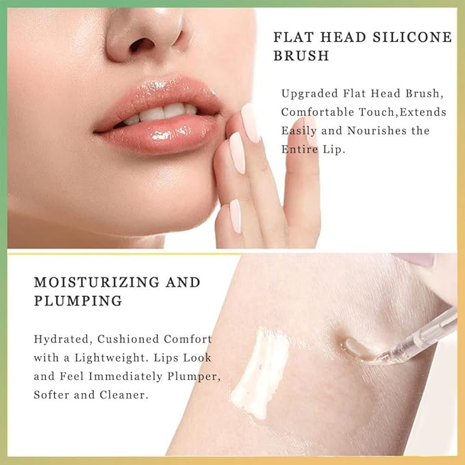 Lip Plumper Set, Natural Lip Plumper Moisturizing Aloe Vera Lip Gloss, Lip Plumper Gloss and Lip Care Serum, Beautiful Fuller, Hydrating & Reduce Fine Lines, Day and Night Ues Set-VivaGrace Women