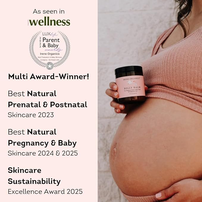 Organic Belly Butter for Pregnancy Stretch Mark Prevention and Treatment by Irene Organics - Award Winning Anti Stretch Mark Tummy Balm For Pregnancy and Postpartum 4oz - Hydrating Bump Cream-VivaGrace Women
