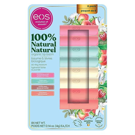 Eos Natural and Organic Lip Balm Stick, 8-pack-VivaGrace Women