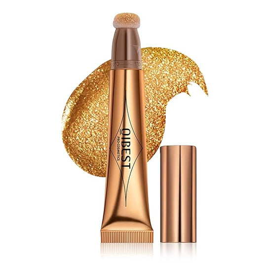 Highlighter Beauty Wand, Shimmer Liquid Highlighter Stick with Cushion Applicator, Lightweight Super Silky Cream Body Face Glowing Highlight Makeup-VivaGrace Women