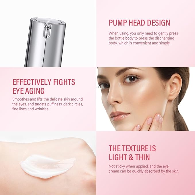 Retinol Eye Retinol Eye Cream for Dark Circles and Puffiness,Anti Aging Eye Cream with Collagen and Hyaluronic Acid,Smoothes Fine Lines,Firms and Lifts Eye Skin,Deeply Moisturizing-VivaGrace Women