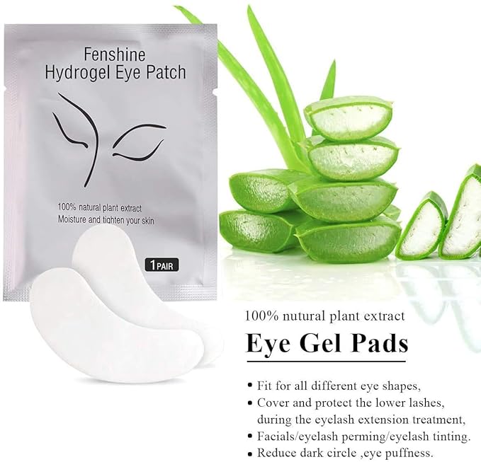Fenshine 100 Pairs Eyelash Extension Eye Pads Lint Free Hydrogel Eye Patches Professional Under Eye Gel Pads for Lash Extensions Supplies (100 Pairs) …-VivaGrace Women