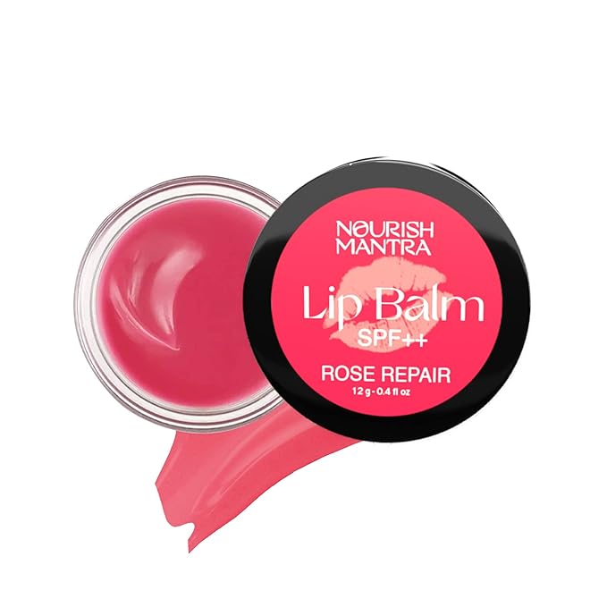 Nourish Mantra - Rose Repair Lip Balm with SPF | Made with Rose Extracts, Olive oil, Shea Butter, Vitamin E and Avocado Oil | For Dry, Chapped and Dark Lips | Best for Both Women and Men | 12g-VivaGrace Women