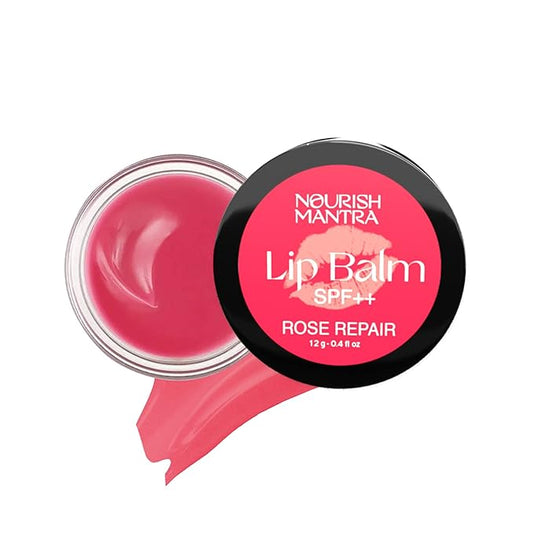 Nourish Mantra - Rose Repair Lip Balm with SPF | Made with Rose Extracts, Olive oil, Shea Butter, Vitamin E and Avocado Oil | For Dry, Chapped and Dark Lips | Best for Both Women and Men | 12g-VivaGrace Women