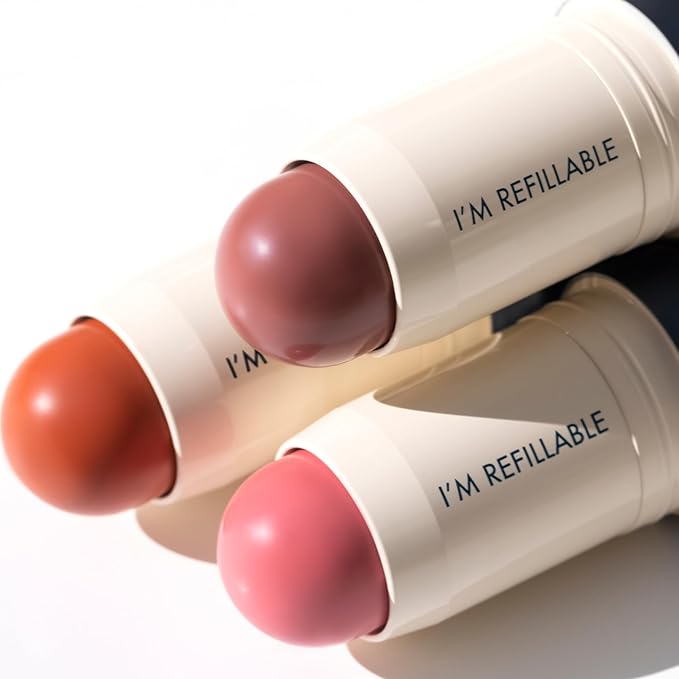 Trestique Blush Stick, Vegan Blush Stick With Built-In Blush Brush, Pink Blush Makeup For Women, Rose Blush Makeup, 2-In-1 Creamy Blush Makeup-VivaGrace Women