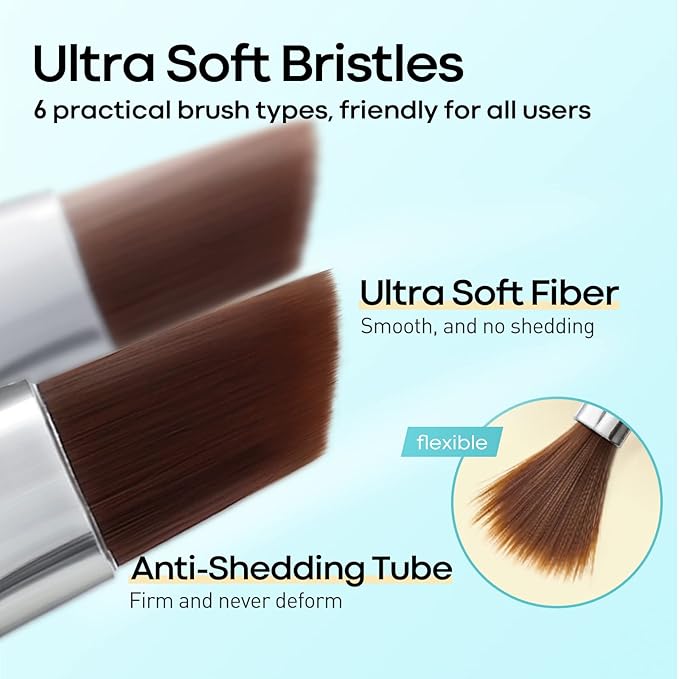 Modelones Nail Art Brushes Set, Nail Brush kit Gel Polish, Extension Gel, Liner, Carving, Apex Building, Dotting Pens Professional Tools for Drawing Painting 3D Design Salon & DIY Use-VivaGrace Women