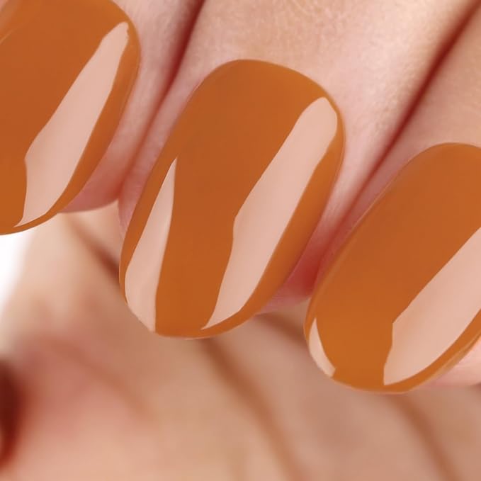 Imtiti Fall Orange Gel Nail Polish, 1 Pcs Autumn Yellow Color Gel Polish UV LED Cure Nail Art Manicure Salon DIY Gel Nail Design Decoration at Home Autumn Winter Gift for Women 15ML