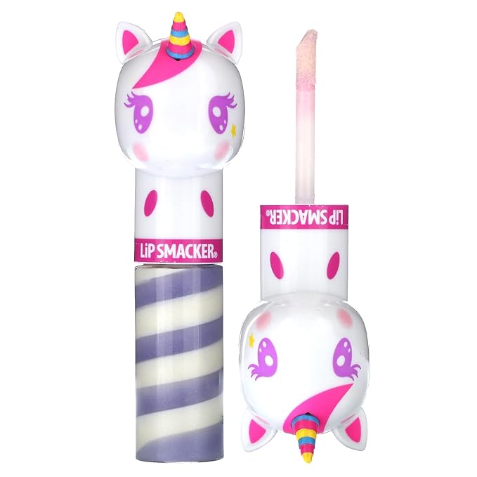Lip Smacker Lippy Pals Swirls Unicorn, Flavored Moisturizing & Smoothing Soft Shine Lip Balm, Hydrating & Protecting Fun Tasty Glossy Finish, Cruelty-Free & Vegan - Unicorn Frosting-VivaGrace Women