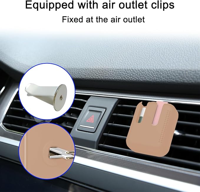 Holder for Car Air Vent, Upright Washable Lip Balm Protector for Women Girls, Auto Interior Space Saving Accessories, Universal for Vehicle, Truck and More（Brown）-VivaGrace Women